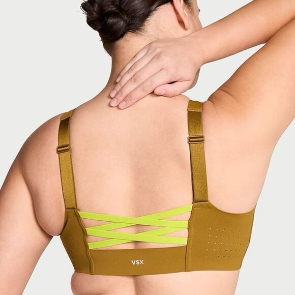 🔥Victoria's Secret olive green  Sports Bra with Front Zipper SZ38D high support - Picture 9 of 12